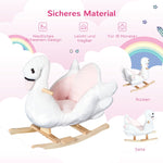 Rocking horse for children, cuddly rocking animal, pink and white