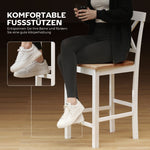 Kitchen Chairs, Curved Slatted Back, Rubberwood White