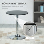 Round Bar Table Height Adjustable Swivel Steel Black