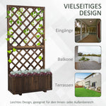 Raised Garden Bed with Trellis Flower Box, 72.5x31.5x149.5cm, Wooden