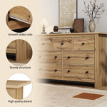 Dining Cabinet, Modern Minimalist Buffet with 7 Drawers, Original Wood