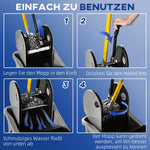 Cleaning Cart with Wringing Device, 36 Liters, Grey