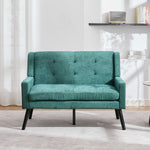 2-Piece Accent Armchair Set with High-Density Foam and Solid Wood Legs, Durable Fabric