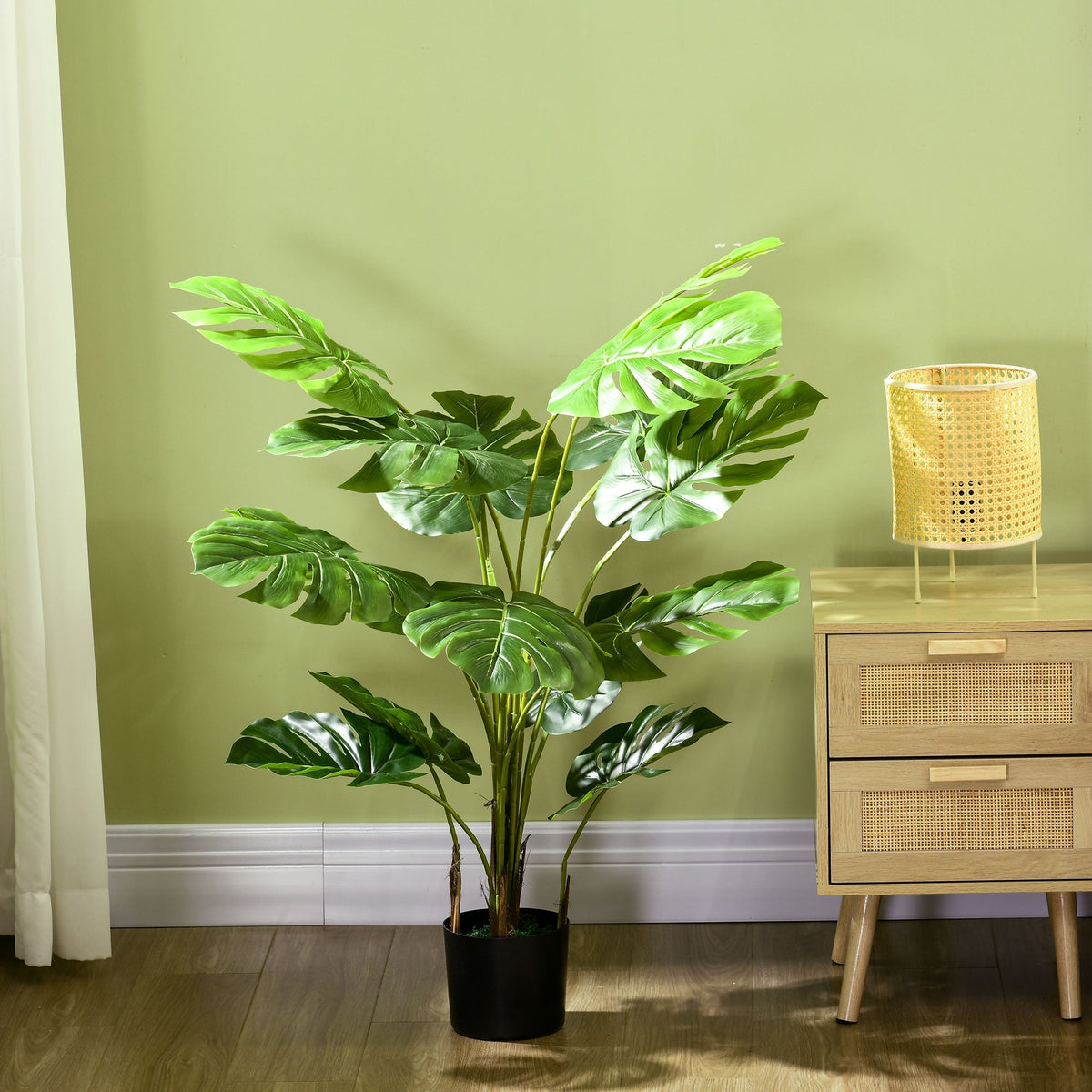 Artificial Monstera 120cm Plant with Planter, Green