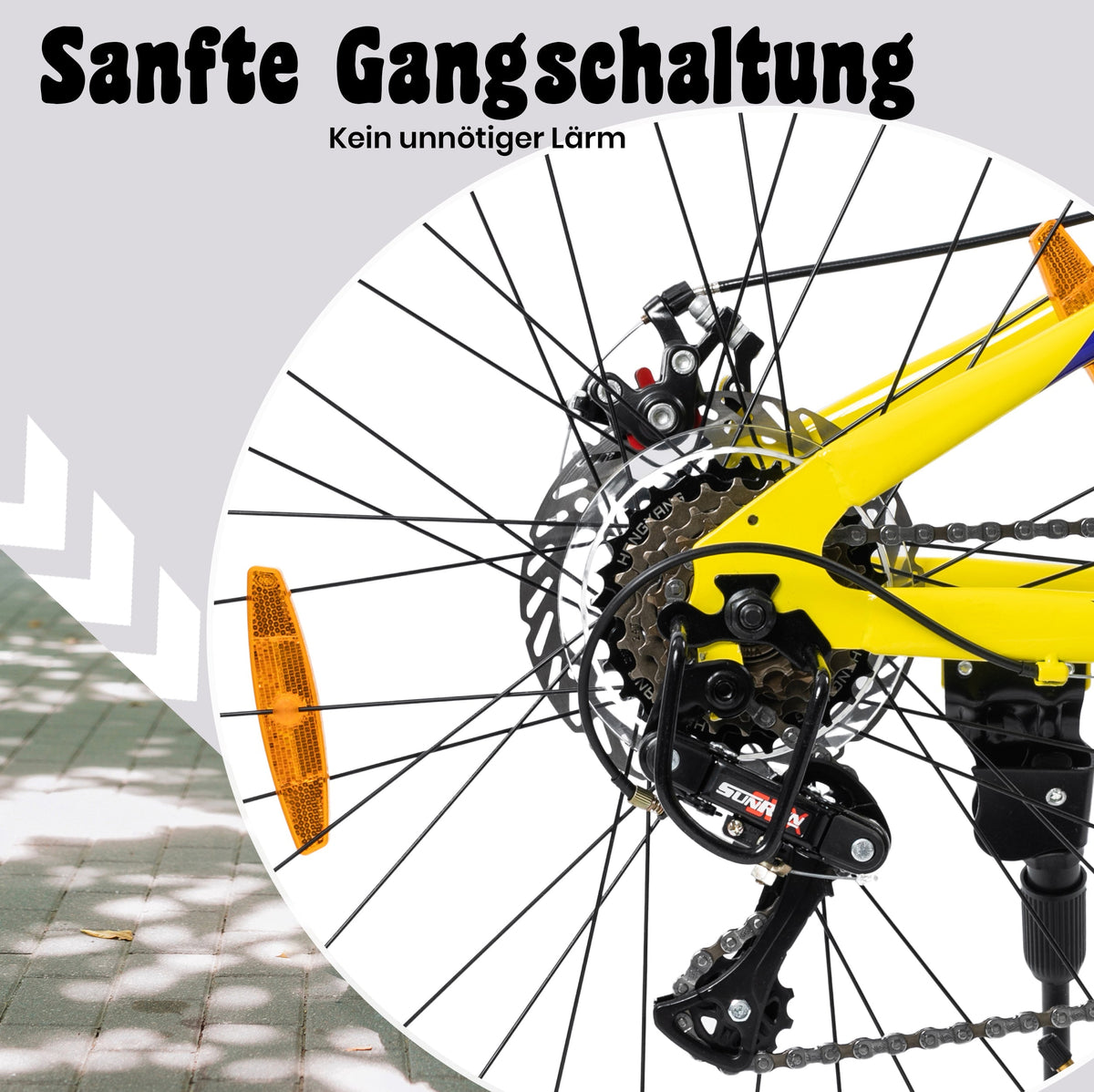 24-Inch Mountain Bike for Boys and Girls, 6-Speed Gears and Shock-Absorbing Fork, Steel Frame
