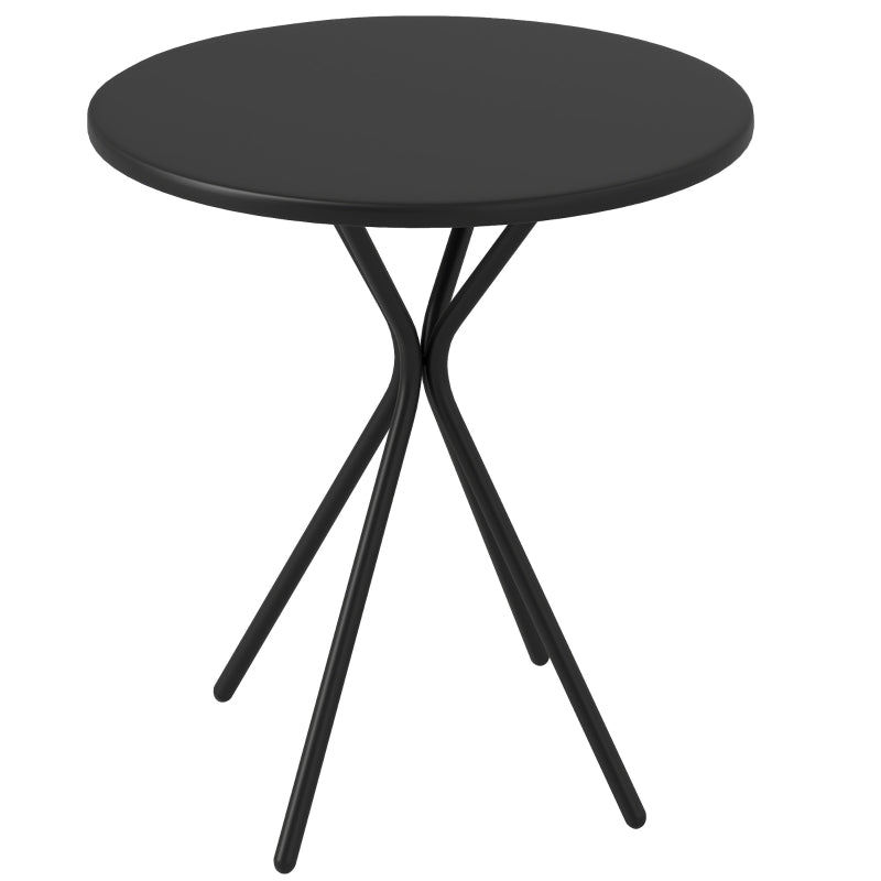 Garden Table Ø60 x 70 cm, Weatherproof Round Steel, Black