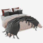 Modern Minimalist Bed Frame 160x200cm Low-Profile Base, Beige Dutch Velvet