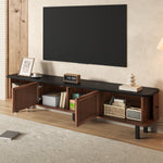 Modern Low TV Cabinet 190cm with Sliding & Mesh Doors