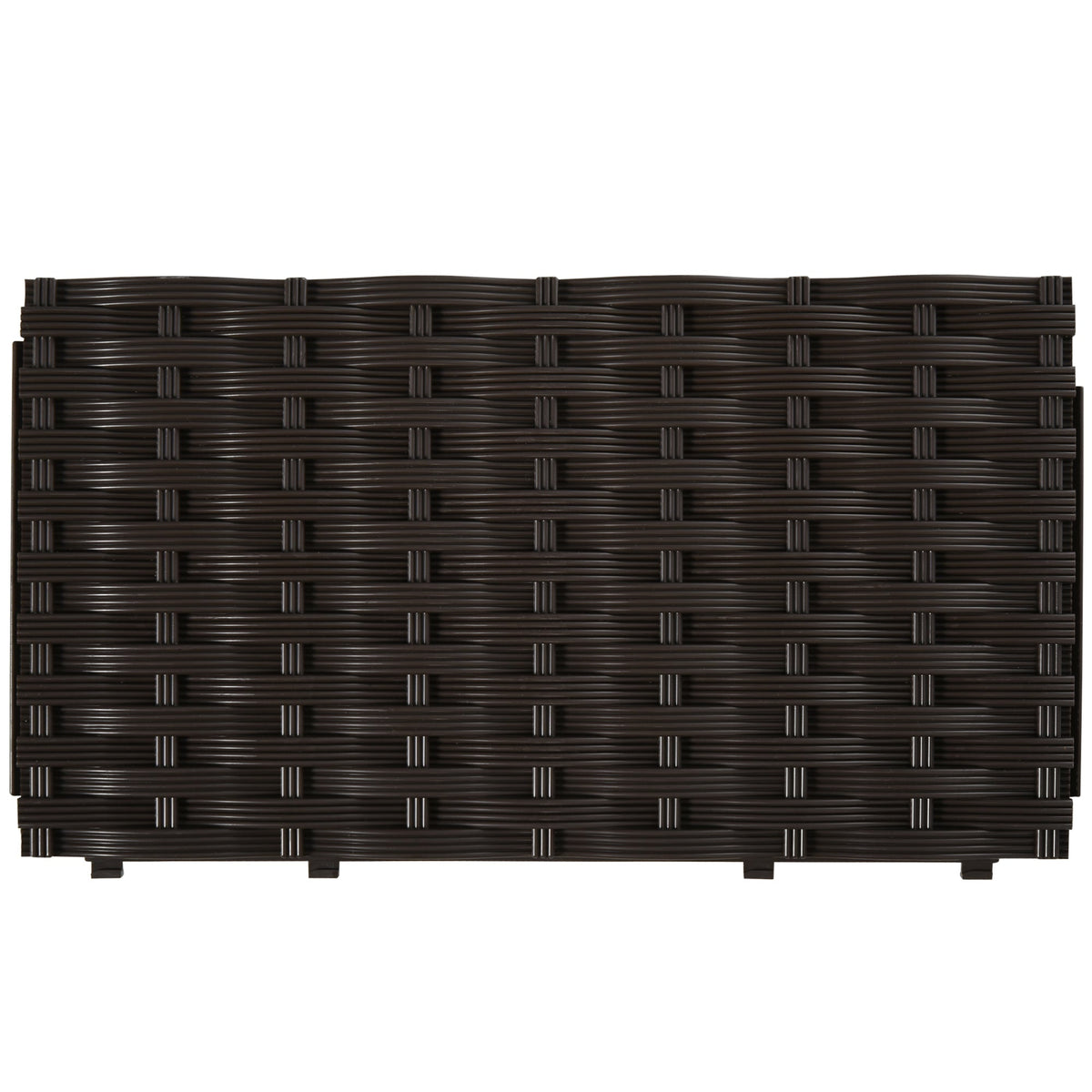 Raised Bed Planter, Rattan Look, 40x40x44cm, PP Brown