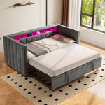 Multifunctional Sofa Bed 90x190cm, Pull-Out & Storage, Gray Velvet