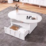 Coffee table, cloud-shaped with drawers and storage compartments