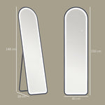 Full-Length Mirror, 150 x 40 cm LED Lighting, 3 Light Colors, Black