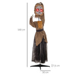 Scary Doll Halloween Decoration, Movable Head, Red Eyes, Battery Operated