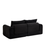 2-in-1 Sofa Bed with Two Pillows and Removable Footstool, Corduroy