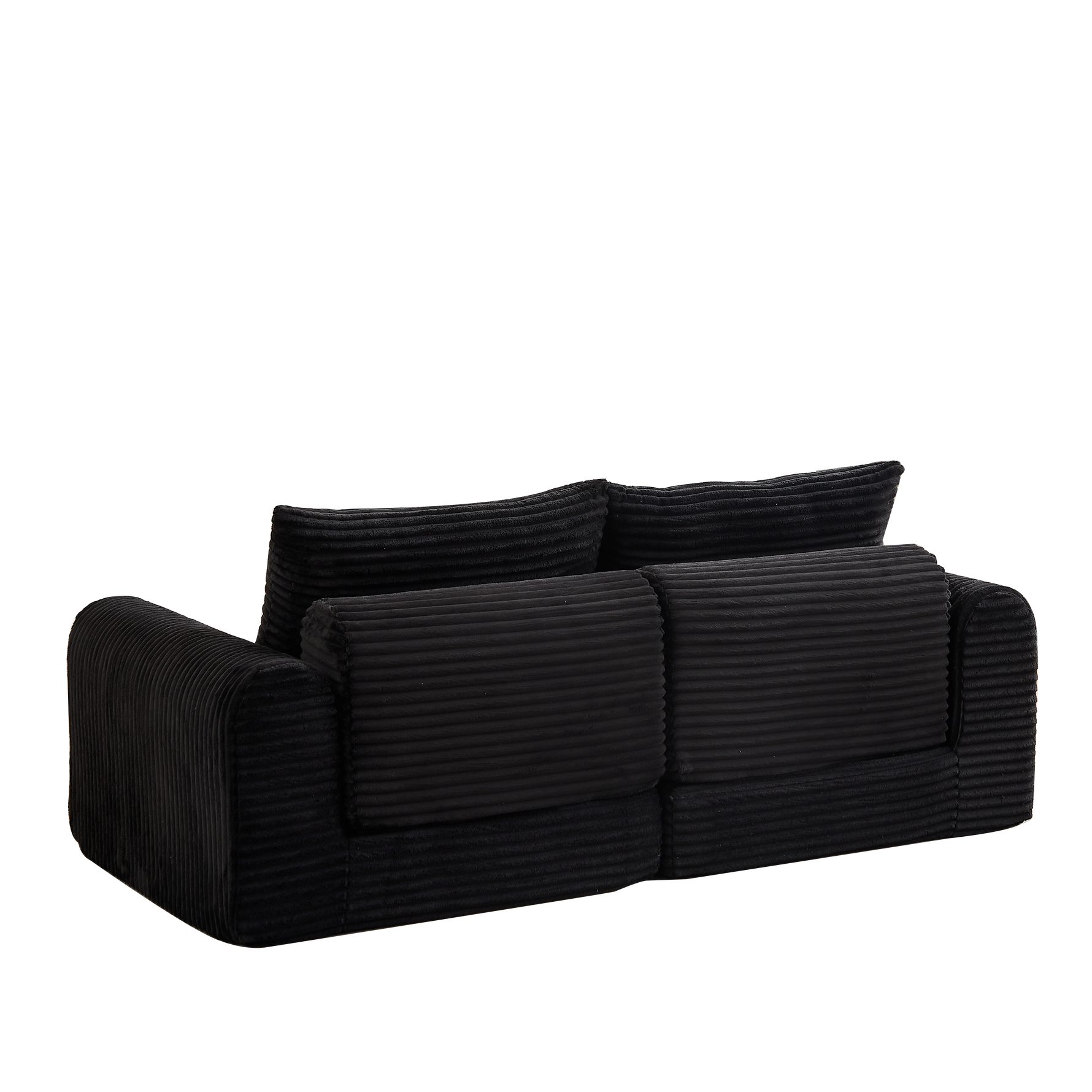 2-in-1 Sofa Bed with Two Pillows and Removable Footstool, Corduroy