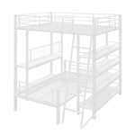 Bunk Bed, Loft 140x200 Multifunctional with Storage, White Metal