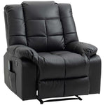 Electric Massage Chair Recliner Faux Leather Wood Steel Black