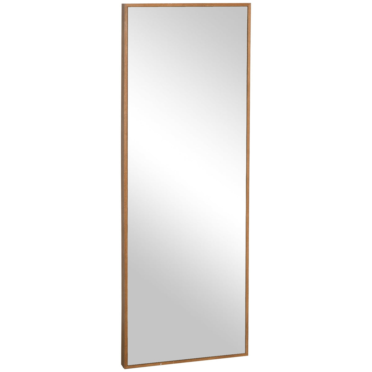 Full Length Wall Mirror, 125x45cm, Wooden Frame in Natural