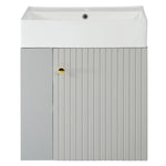 Bathroom Furniture Washbasin with Vanity Unit 55cm, Hanging, Light Grey
