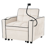 3-in-1 Pull-Out Single Sofa Bed with Cup & Phone Holders, for Small Spaces