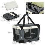 Pet Carrier Bag, Foldable 3 Doors, Grey