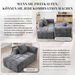 Chaise Longue Sofa, No Assembly Soft Cushions Side Pockets - Grey