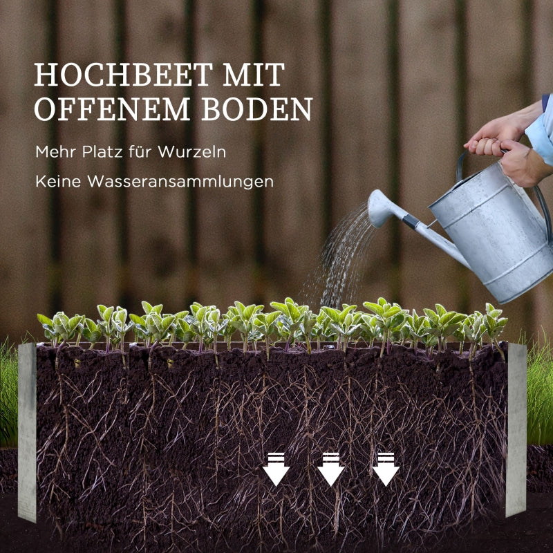 Raised Bed Set Planter with Plastic Cover & Trellis, 53x53x90cm, Wood