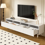 TV Cabinet 178cm, Minimalist Design, 4 Drawers, White MDF & Acrylic