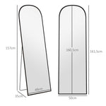 Full Length Mirror, Standing, Aluminum Alloy Frame, Black