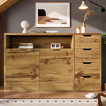 Modern Furniture - Integrated Storage, LED & USB Features - Mixed Materials