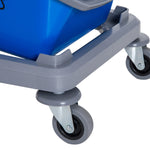 Cleaning Trolley 2 Buckets 4 Wheels Metal/PP Blue/Red
