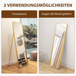 Full-Length Mirror, Freestanding, Tilting, Metal Frame, Gold