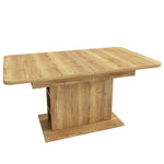 Extendable Dining Table Rectangular L110/130xW70xH75 with Storage Space-Saving Iron Frame - Natural