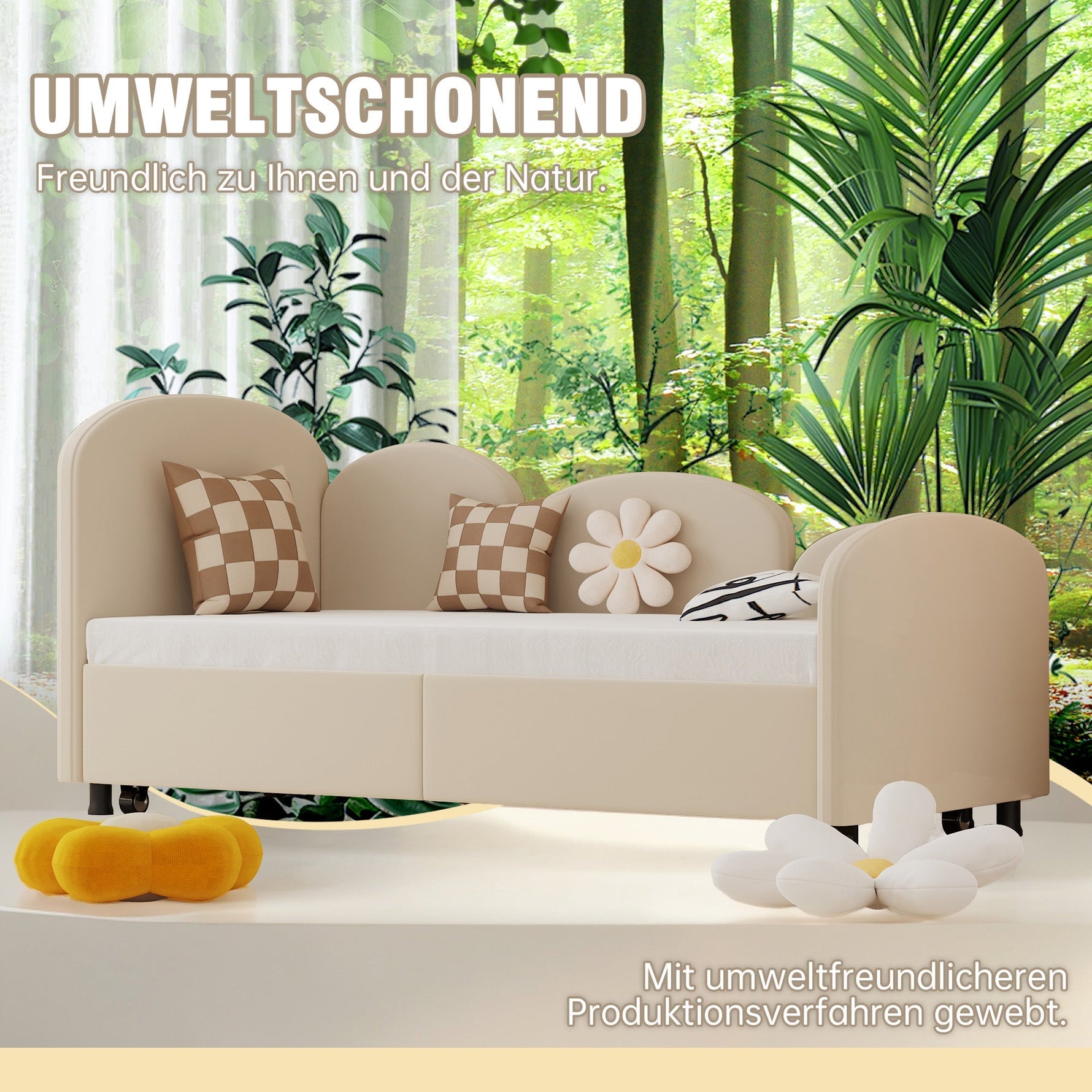 SOFTSEA Twin Size Daybed with Storage Drawers, Modern Sofa Bed, Velvet Upholstered