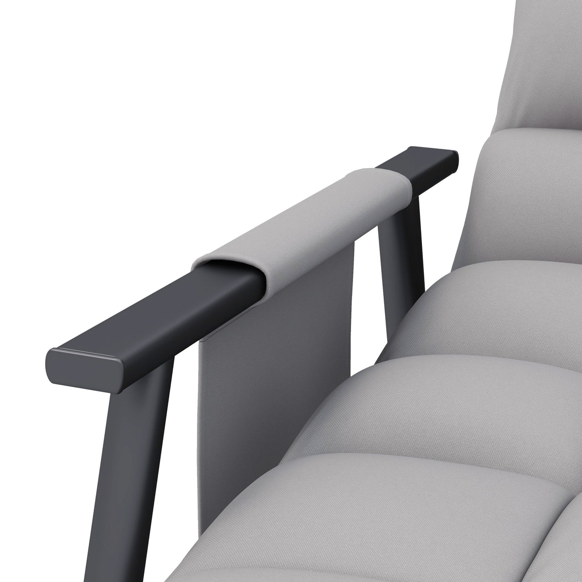 Rocking Chair/Relaxing Armchair Footrest Adjustable Backrest Side Pocket, Microfiber Grey