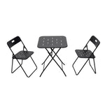 Outdoor 3-Piece Foldable Bistro Set, 2 Chairs & 1 Table, Black