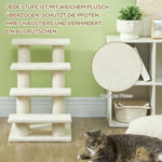 Pet Stairs, 4-Steps, Ideal for Older Animals, Plush Beige