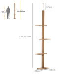 Scratching Post Climbing Tree, Height-Adjustable Play Tree for Cats, Light Brown