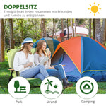 2-Seater Folding Camping Chair, Portable with Cup Holder, Light Green