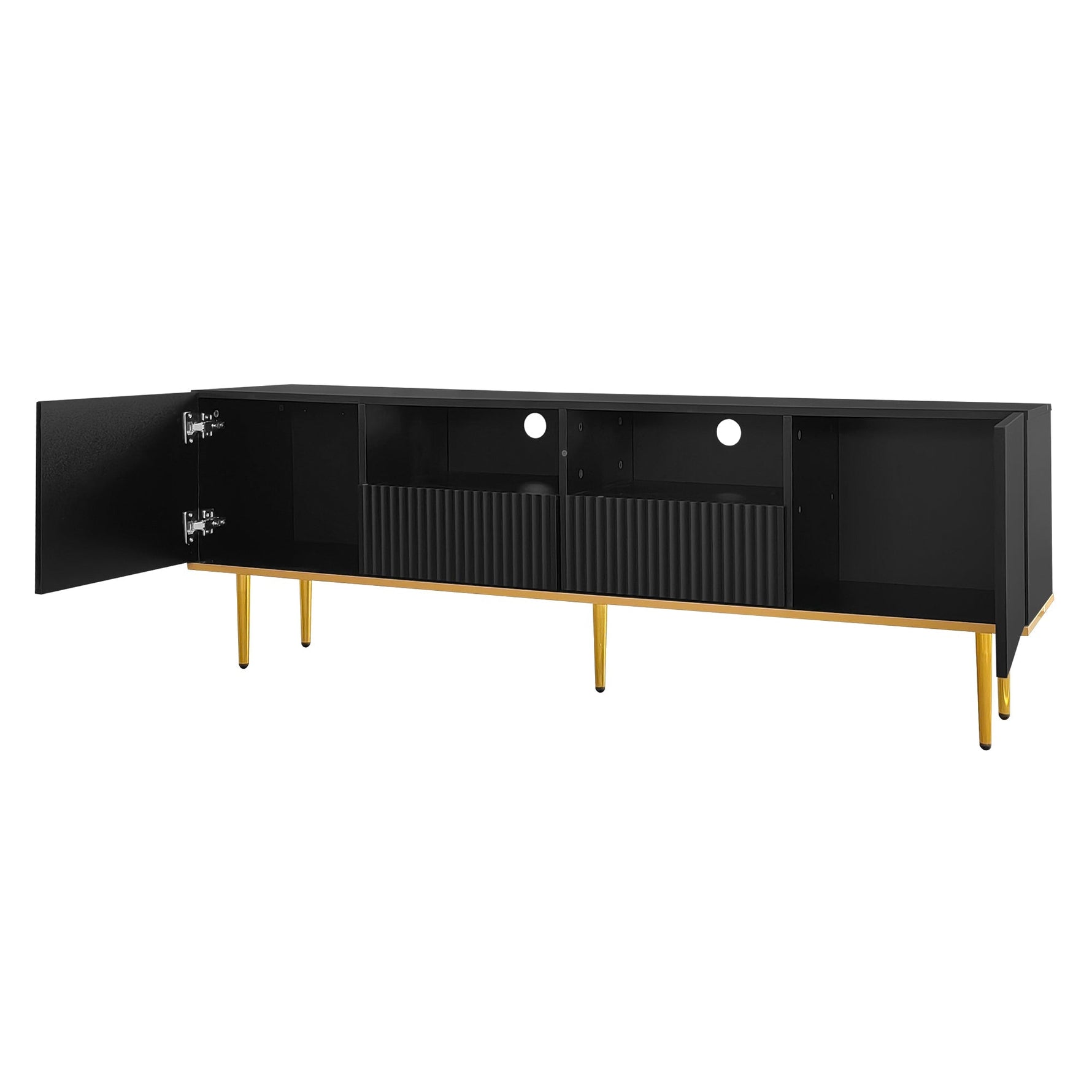 TV Cabinet, Modern with Golden Feet and Edge