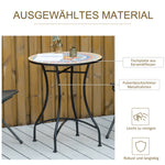 Garden Table Mosaic Bistro Side Table Round Ø60 cm, Ceramic Metal Red+Blue+White