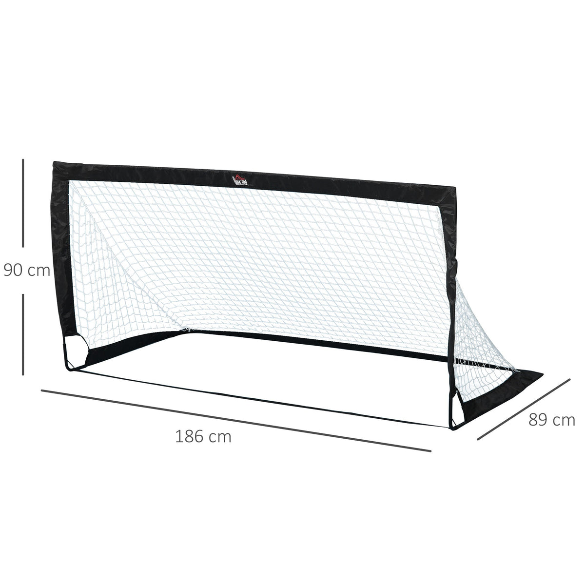 Football Goals, Set of 2 Mini Foldable, Steel and Tetrolon Black