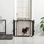 Dog Barrier, Automatic Door, Adjustable, Foldable, 3 Panels, Metal