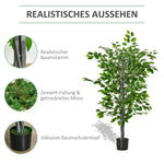 Artificial Ficus Tree 135 cm Large Realistic in Pot, Plastic