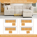 Sofa, 3-Seater L-Shaped Corner with Storage & Removable Footstool, 2 Cushions