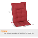 Sun Lounger Cushions, Water-Repellent, 50x116x5 cm, Wine Red