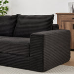 Corduroy 2-in-1 Sofa Bed with Removable Footstool and Modular Design, Corduroy