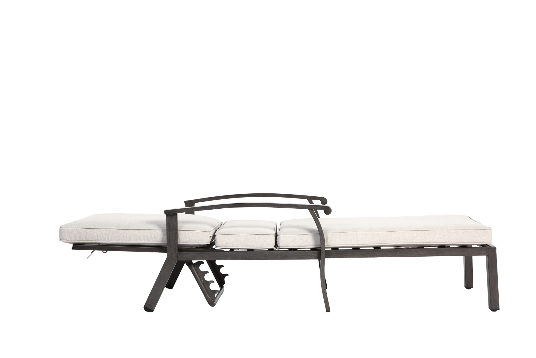 Lounge Patio Chair, Adjustable Reclining Aluminum, Waterproof Beige Cushion
