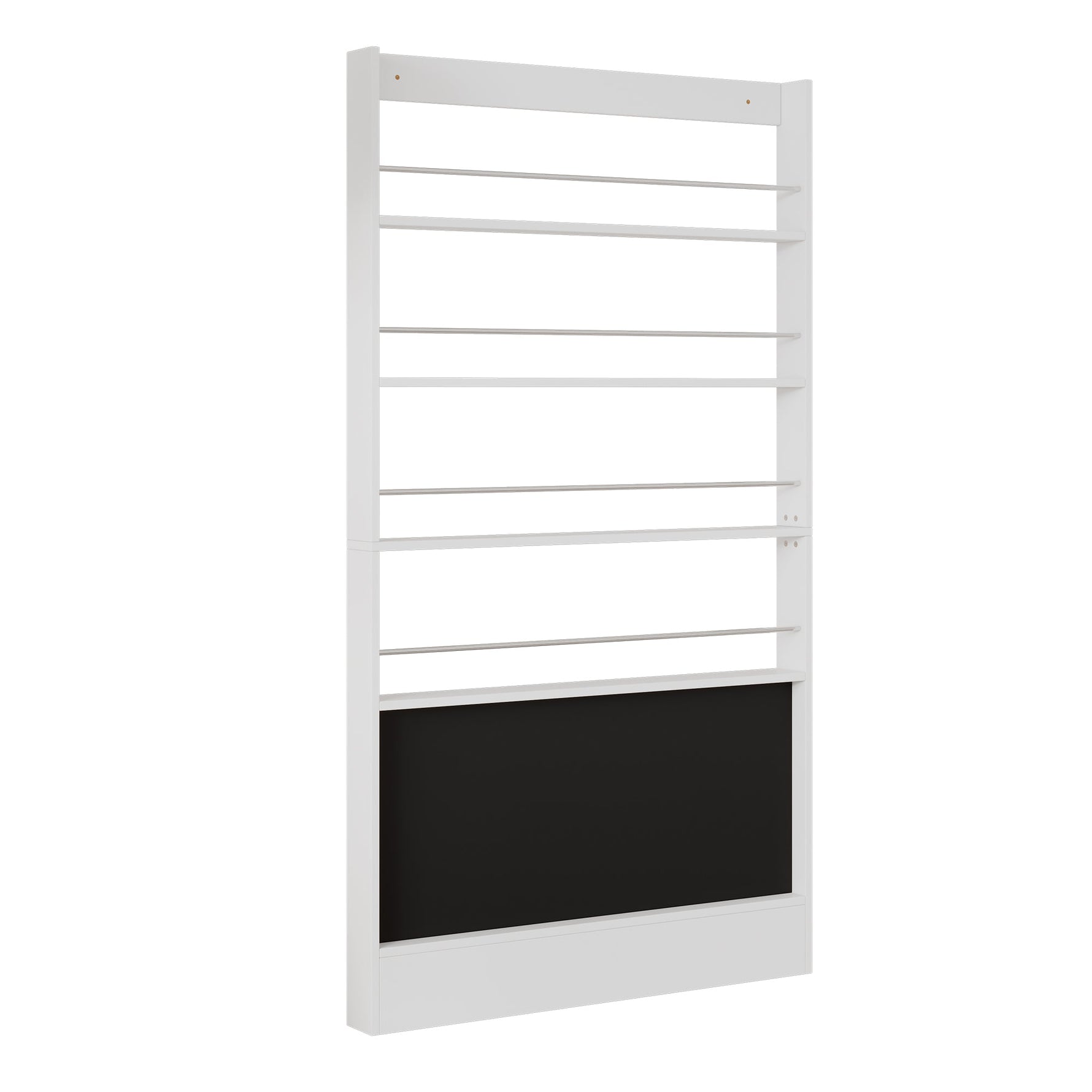 Picture Book Shelf, 2-Piece Set, 4-Tier Storage with Paintable Blackboard