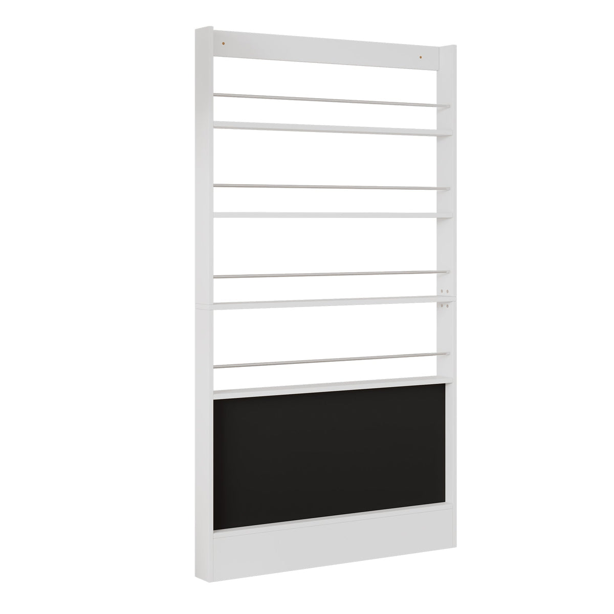 Children's Book Shelf 4-Tier Storage Display Paintable Blackboard Anti-Tip White